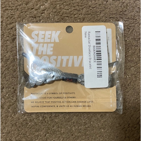 NWT Men’s Rastaclat Elephant Grey Shoelace Adjustable Bracelet - Picture 3 of 3